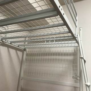 ロフトベッド 2段ベッド はしご付き パイプ パイプベッド セミダブル 