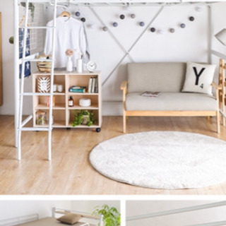 ロフトベッド 2段ベッド はしご付き パイプ パイプベッド セミダブル 