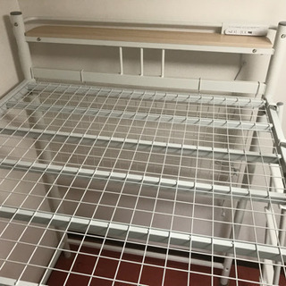 ロフトベッド 2段ベッド はしご付き パイプ パイプベッド セミダブル 