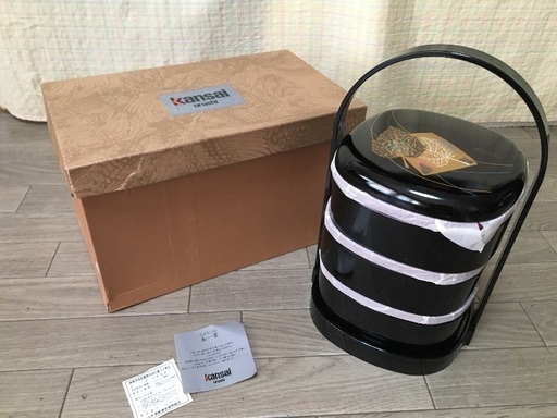 お取引中＊新品未使用★ kansai urushi の手提胴張三段重 玉葉です