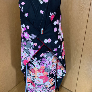 極上　振袖　花尽くし　黒地　金彩