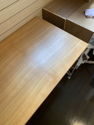 無印良品 MUJI 天然木 タモ材 スチールユニットデスク 机 テーブル 台