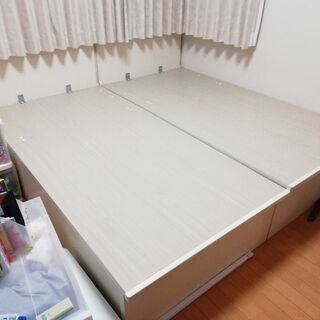 シングルベッド2台　ガス跳ね上げ式深型収納