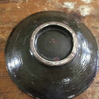 人間国宝　金城次郎　六寸一枚皿　魚文　やちむん 壺屋焼き 登窯　物故
