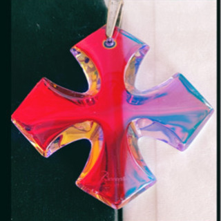 バカラ ネックレス 十字架　オーロラ