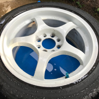 ホワイトホイール15インチ 6.5J+38 185/55R15