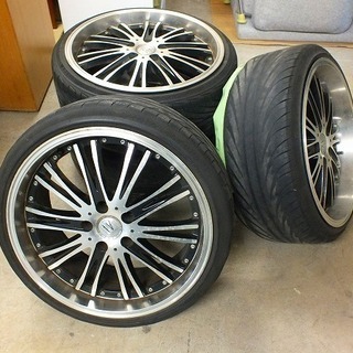 【苫小牧バナナ】ANHELO アルミ 19×8 1/2J オフセット 35 PCD 114.3 タイヤ付 235/35R19 難あり
