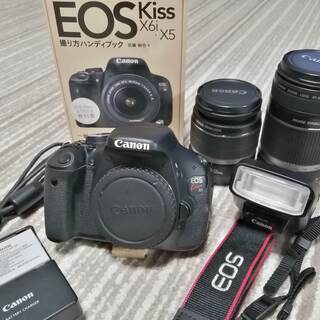 Canon EOS kiss X5 　Wレンズ美品　ストロボ27...