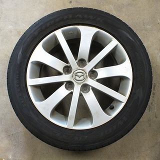 【苫小牧バナナ】FIREHAWK 205/55R16 10年製 難あり マツダ純正 アルミ 16×6 1/2J オフセット 52.5 PCD 114.3