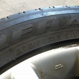 【苫小牧バナナ】FIREHAWK 205/55R16 10年製 難あり マツダ純正 アルミ 16×6 1/2J オフセット 52.5 PCD 114.3