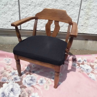 JM6963) 椅子 チェア 肘あて付き (ブラック×紺) 幅：...