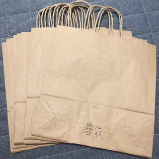 【新品】紙袋　無地　茶　3種