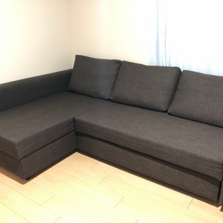 【取引決定】イケア　IKEA ソファベッド　L字型　3名掛け　ブラウン