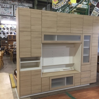 【店舗同時販売中】すえ木工 MGver2シリーズ　壁面TVボード　上置き収納棚付き