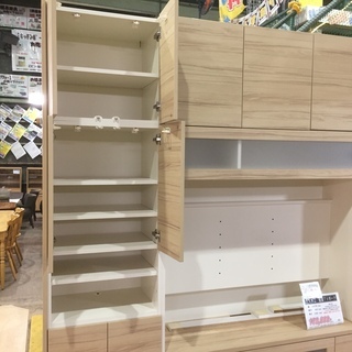 【店舗同時販売中】すえ木工 MGver2シリーズ　壁面TVボード　上置き収納棚付き
