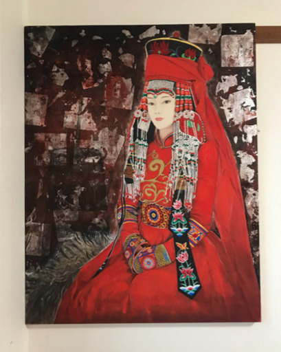 日本画　蒙古女人（格日倫）