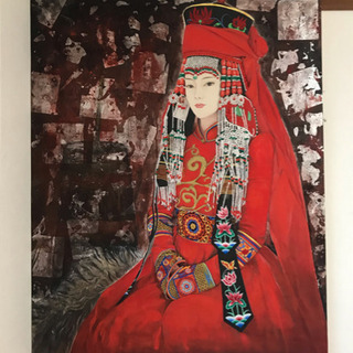 日本画　蒙古女人（格日倫）