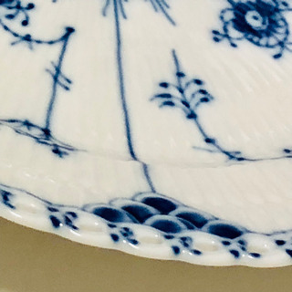 未使用 ブルーフルーテッド「フルレース 」19㎝プレート