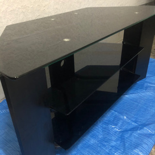 テレビボード (黒ガラス台)