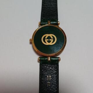 GUCCI☆シェリーライン☆メンズ時計☆ホワイト✕グリーン☆ヴィンテージ