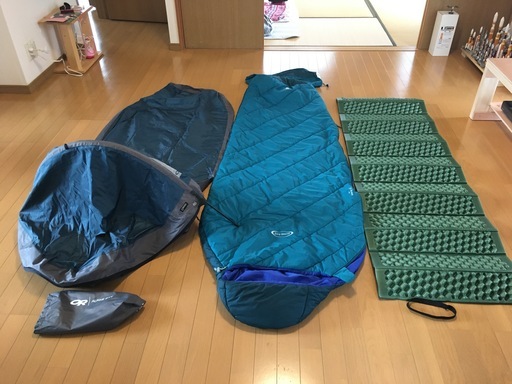 ゴアテックスシュラフテント、その他、シュラフ、マット。お値下げしま  