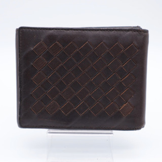 BOTTEGA VENETA/イントレチャート ブラウン 三つ折り財布》AB