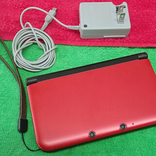札幌 任天堂 3DSLL 赤黒 本体 充電アダプター 中古