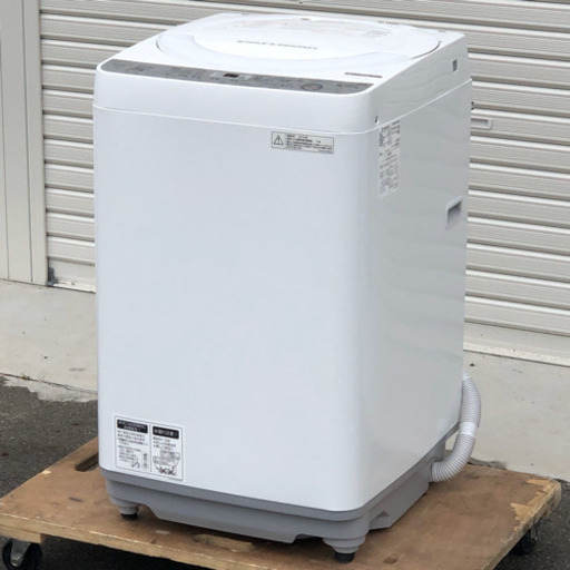 格安！◇シャープ 洗濯機 6㎏ 2018年製 自動槽洗い 高濃度洗浄 風乾燥 ステンレス穴なし槽 ES-GE6B☆配送可！
