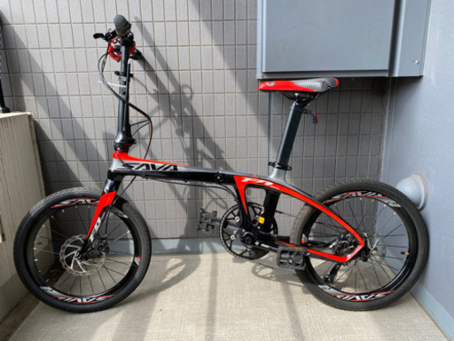 防犯登録済み　SAVANE(サヴァーン) Cabon FDB 20 SHIMANO SORA 9speed フルカーボンフレーム\u0026フォーク 20インチ 前後油圧式ディスクブレーキ