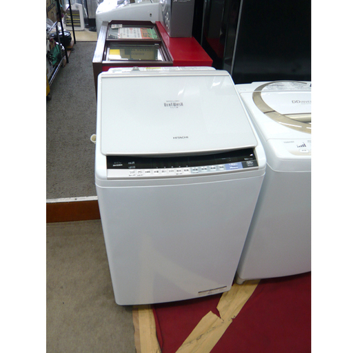 札幌 8.0kg 2017年製 洗濯機  日立 BW-DV80A ホワイト ビートウォッシュ HITACHI 大きめ 大型 洗濯乾燥機 本郷通店