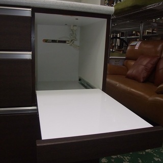 R1146) ニトリ キッチンボード  アルミナ140KB DBR 食器棚 店頭取引大歓迎♪