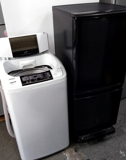 配達設置　生活家電セット　冷蔵庫　どっちでもドア　洗濯機　スリム　人気のブラック