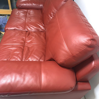 本革 ソファ 赤 