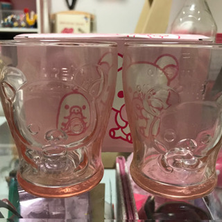 【新品未使用】リラックマグラス２個セット　ピンク