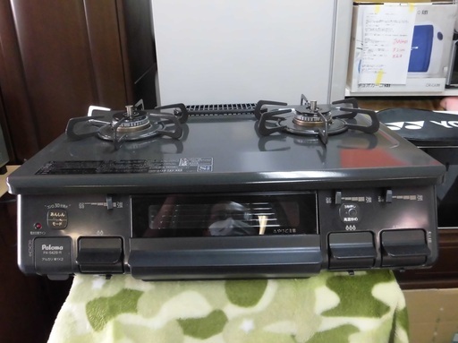 JM7218)【高年式】パロマ ガスコンロ グリル付きガステーブル PA-S42B-R 2019年製 都市ガス用 中古品 【取りに来られる方限定】