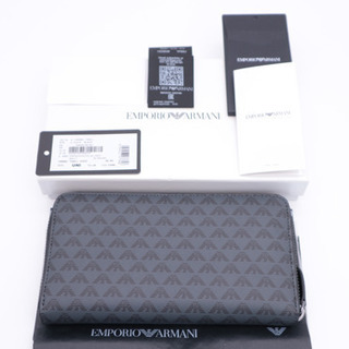 《EMPORIO ARMANI/ロゴラウンドファスナー》Sランク 未使用品 美品