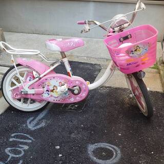 3歳の娘が使用したプリンセス自転車ピンク★中古としてご理解頂ける...