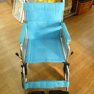 マツナガ 介助用車いす 折りたたみ ブレーキ付き 介護用品 ブルー　西岡店 
