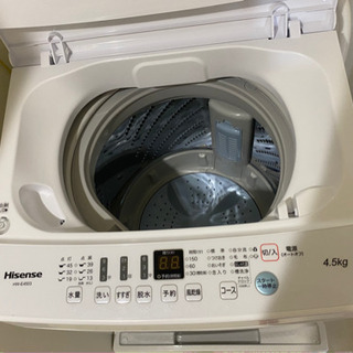 ほぼ新品！ハイセンス 洗濯機 2019年 4.5kg 一人暮らし用