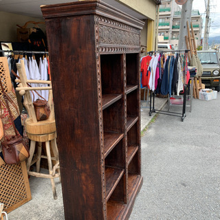 インド　アンティーク食器棚　本棚　レア　
