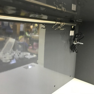綾野製作所 食器棚 キッチンボード　シルバー&ブラック　人工大理石ｶｳﾝﾀｰ