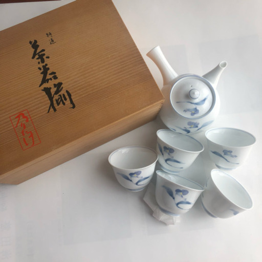※取引中【美品】乃りたけ(ノリタケ) 急須と湯呑み5客セット 木箱入り