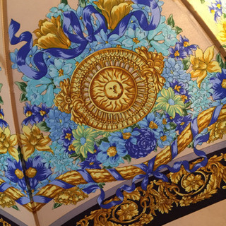 ヴェルサーチ 長傘 レディース 水色 ゴールド ブルー ゴージャス ブランド