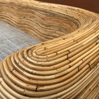 新品 未使用品 ソファ 3シーター 3人掛け ラタン ナチュラル 輸入品 中古品