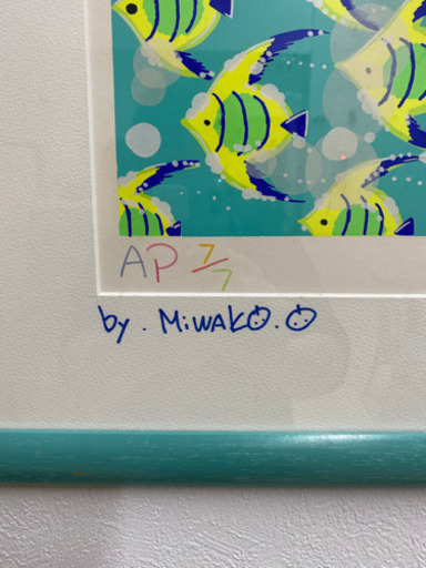 おかもとみわこさんのシルクスクリーン（マンボウ）