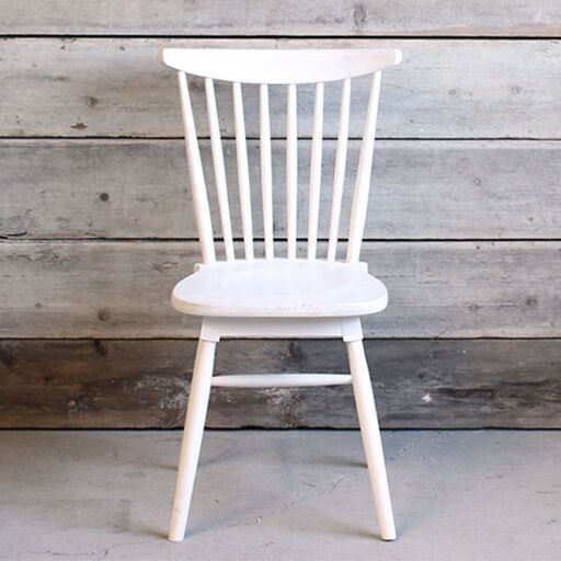 白い椅子　アンティーク調　天然木