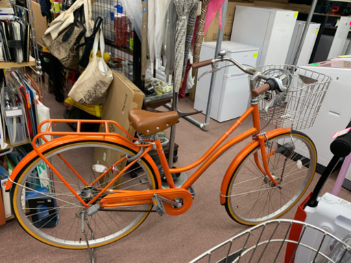 オレンジの自転車　27インチ