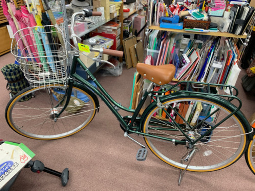 グリーンの自転車　27インチ