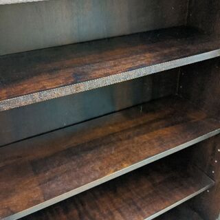 0531-03 民芸調 書棚 ツマミ一部ヒビ補修有 90幅 福岡城南片江 | w2 ...