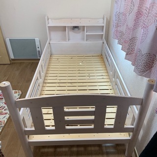 ♡カントリー調のオシャレで可愛い二段ベッド♡宮付き！照明付き！